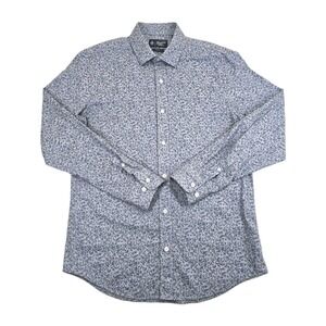 Original Penguin Slim Fit Mens 16 32/33 Blue Floral Design Button Up Dress Shirt